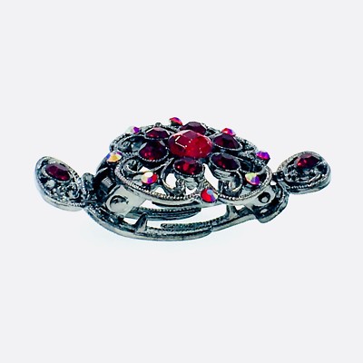 Vintage deep Red Swarovski Crystal Hair Claw Clip VINTAGE BUTTERFLY HAIR CLAW CLIP HAIRPIN USE SWAROVSKI  main image 3