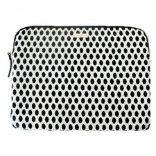 New Kate Spade Black  White Polka Dot Computer Laptop Case Padded Zipper
