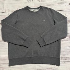 Vintage Nike Pullover Crew Neck Sweater Gray w/ Black Tag Men's Size L Fits M 