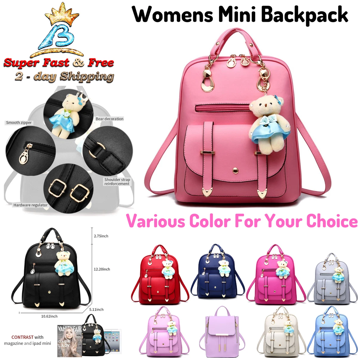 Kawaii Cute Nylon Backpack Purses Designer Women Bagpack Preppy Style  School Book Bag For Teenager Girls Large Capacity Rucksack - Backpacks -  AliExpress