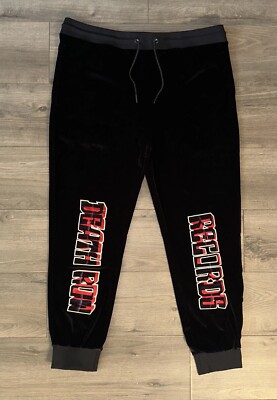 New Death Row Records Black Velvet Joggers Sweatpants Mens 2XL 2X Pockets NWOT