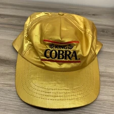 Vintage SnapBack hat cap King Cobra Malt Liquor gold metallic 90s hip hop Retro
