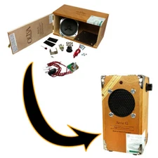 DIY 2.5 Watt Cigar Box Guitar Amplifier kit with All-Wood Box & Pre-wired Leads
