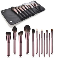 12pc Professional Makeup Brush Set with Stylish Bag,Eyeshadow Eyeliner Lip Brush