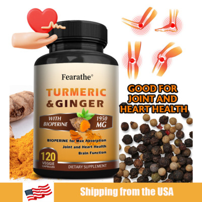 Turmeric + black pepper extract 1950 mg, high absorption rate, 120 capsules