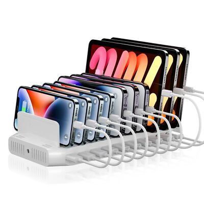 Multi Charging Station10 Ports Usb Charging Station For Multiple Devices60w 10 P