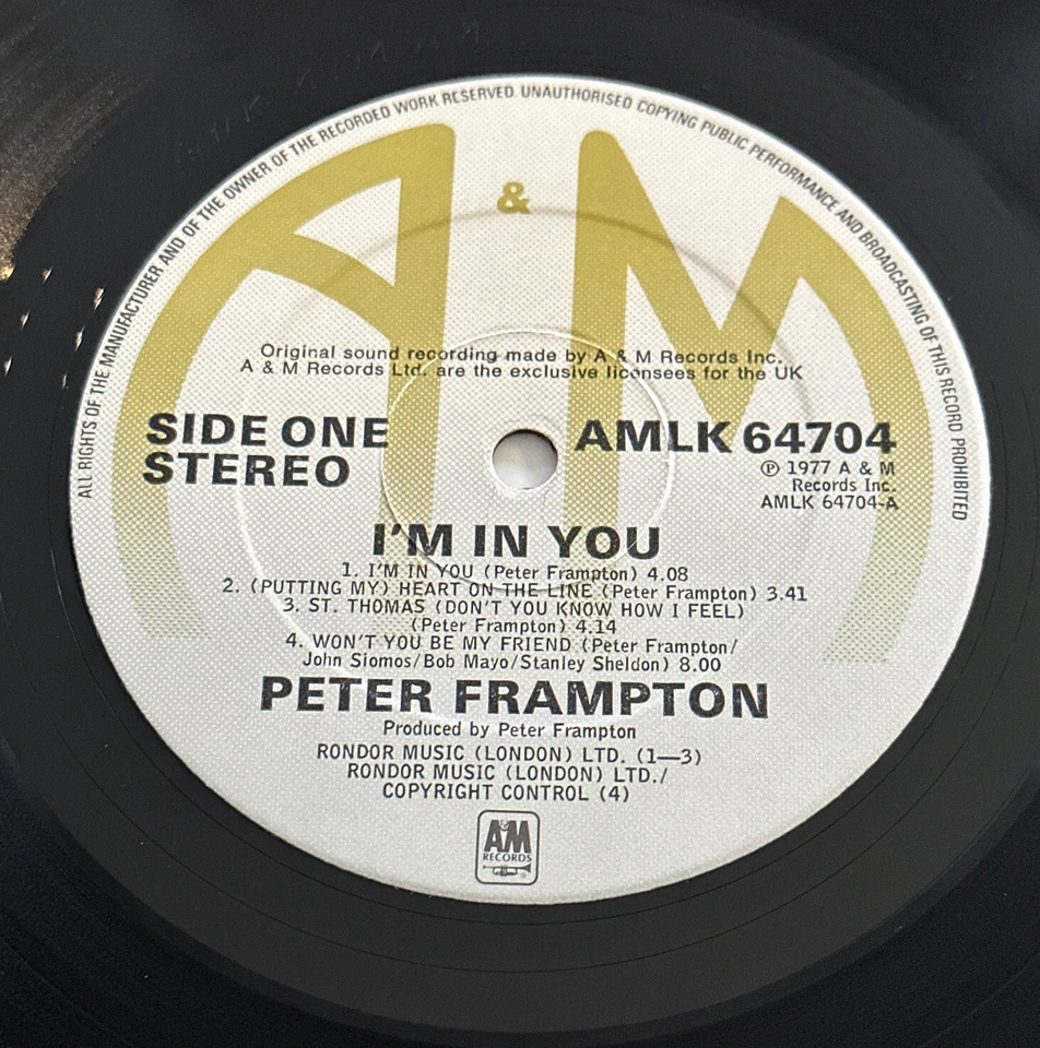 Peter Frampton – I'm In You  12"  Vinyl Album A&M Records EX / NM Condition - Image 3 of 4