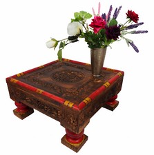 antik-look orient massivhloz Tisch Teetisch Wohnzimmertisch table 50x50 cm punja