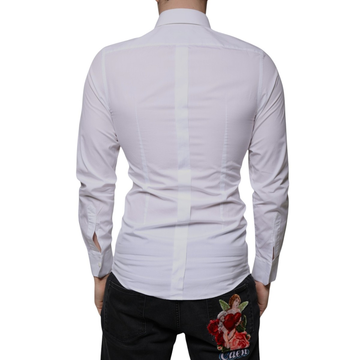 D&G メンズ白シャツ Lace Martini-fit shirt in White for Men | Dolce&Gabbana® US