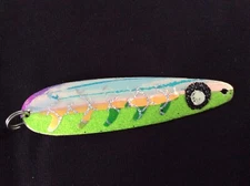 High Percentage Salmon Trolling Spoon With Hyper Vis Tape Not Paint 3 3/4”