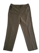 St John Women's Slacks Dress Pants Size 10 Brown Flat Front