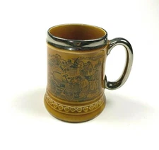 Vintage Lord Nelson Pottery England Treacle Glace Man Starting Car Graphic Mug