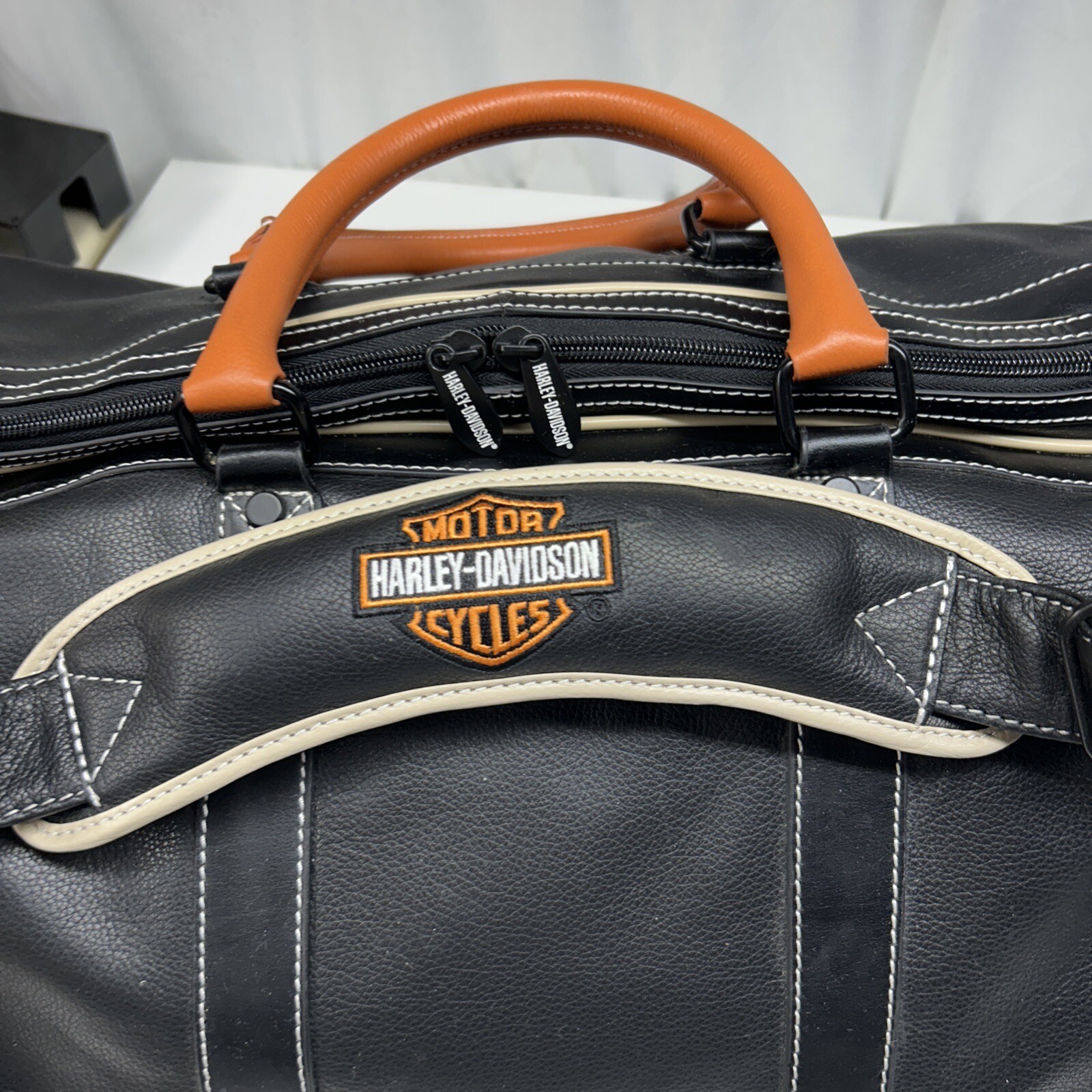 Harley Davidson Black Orange Large Weekend Overnight Travel Carry On