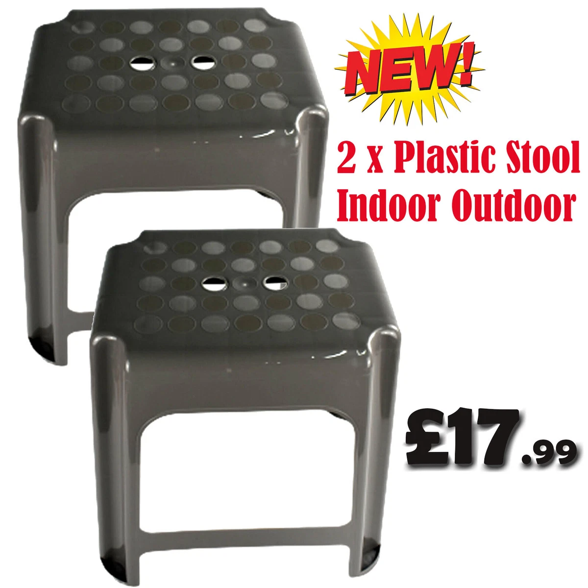 Step Stool Large Tall Plastic Multi Purpose Home Kitchen Indoor Outdoor 100KG