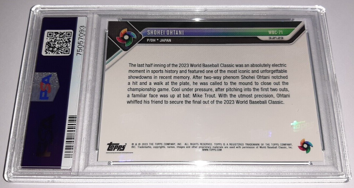 2023 Topps Now #WBC71 Shohei Ohtani Mike Trout Card PSA 10