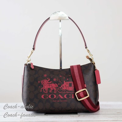 NWT Coach CN686 Clara Shoulder Bag In Signature Canvas & Leather 