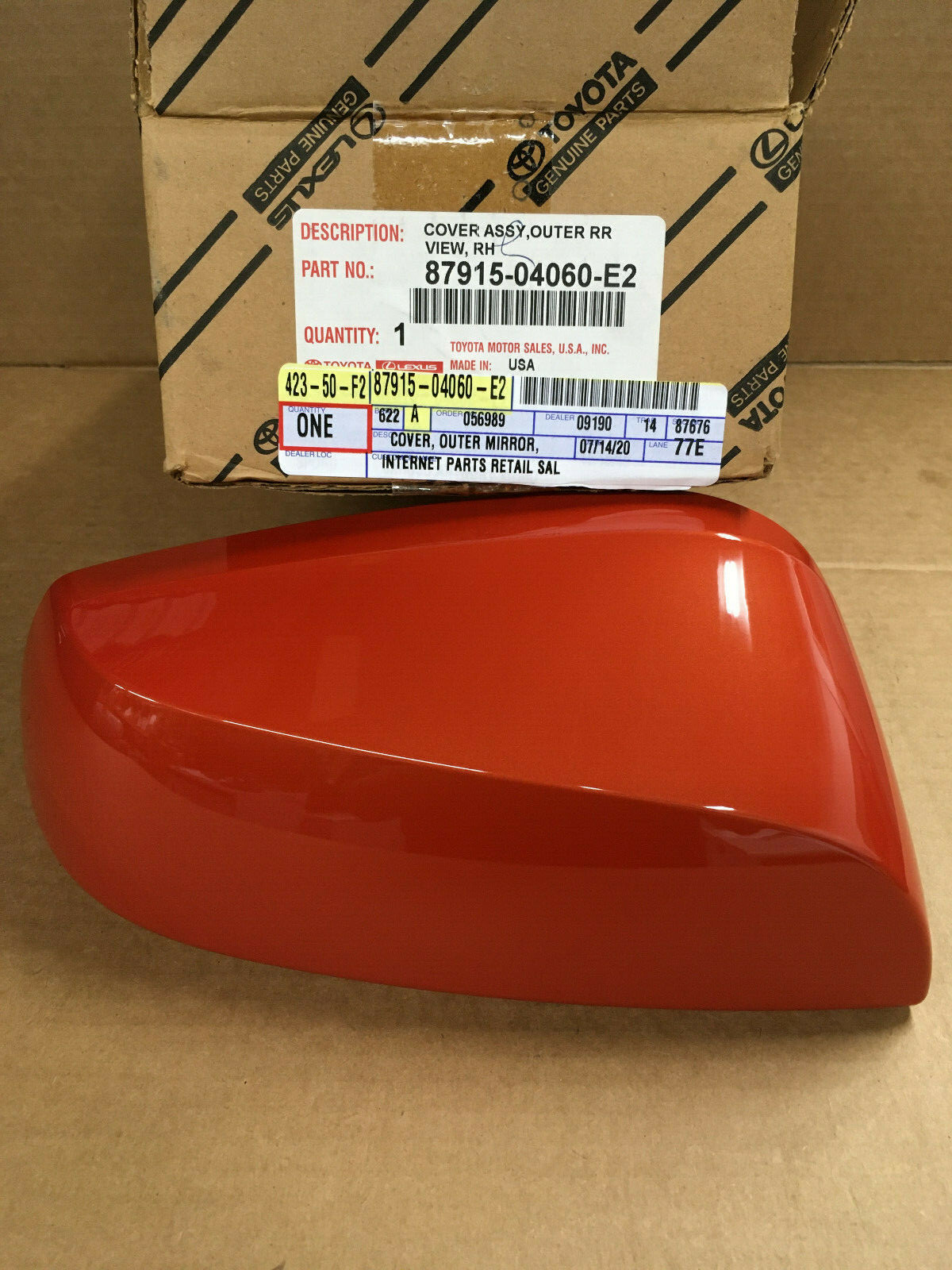 GENUINE OEM TOYOTA TACOMA CEMENT GRAY 1H5 MIRROR COVER W/O TURN SIGNAL LAMP SET