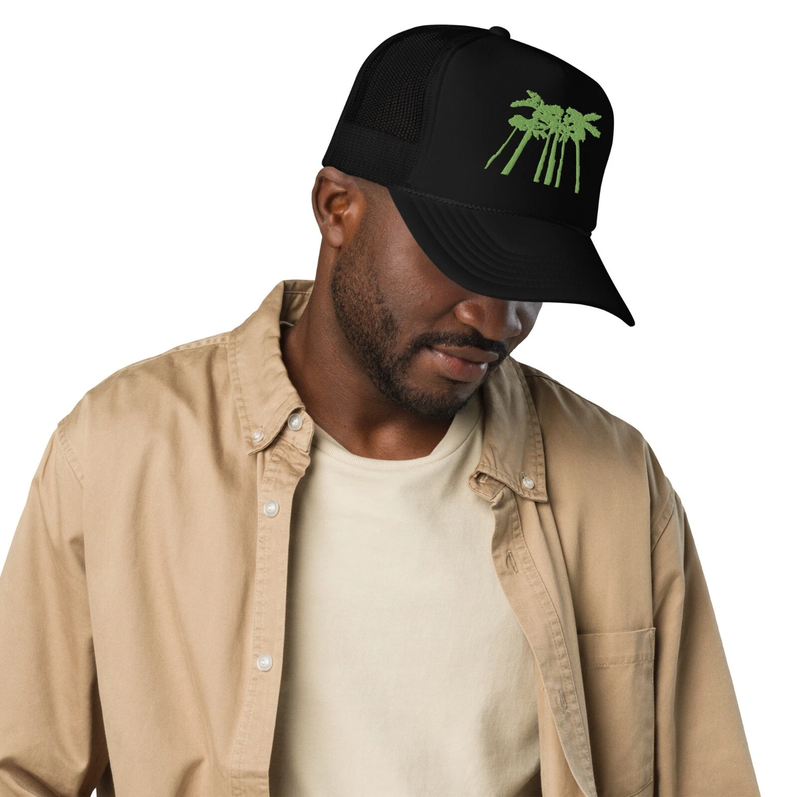 Palm Trees Embroidered Foam trucker hat