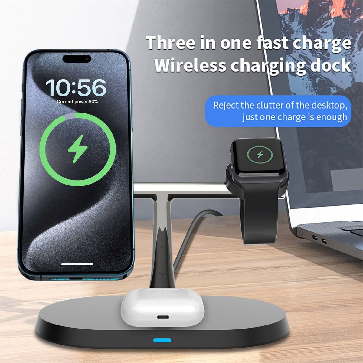 Apple Watch Wireless Magnetic Charger Iphone 3in1 Magnetic Wireless Charging Station For Apple Watch Ultra IPhone 16  15 Pro