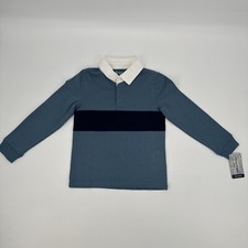 Tommy Bahama Boys Kids Small 5/6 Blue Navy White Long Sleeve Polo NWT