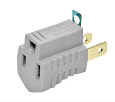 Gray 2wire Grounding Adapter,No BP419GY,  Coo...