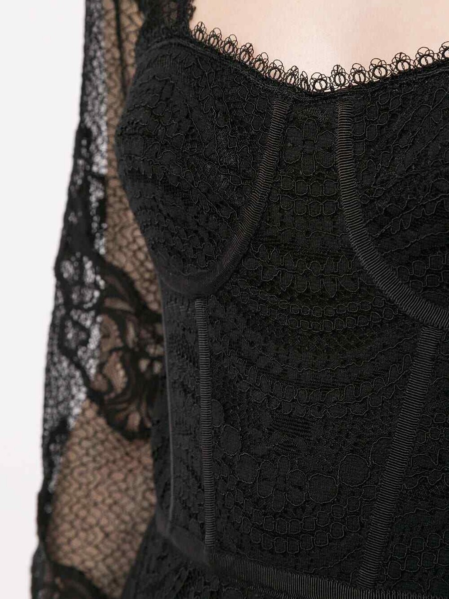 JONATHAN SIMKHAI Black Sheer Lace Corset Bustier Bodycon Cocktail Dress 2 =  XS | eBay