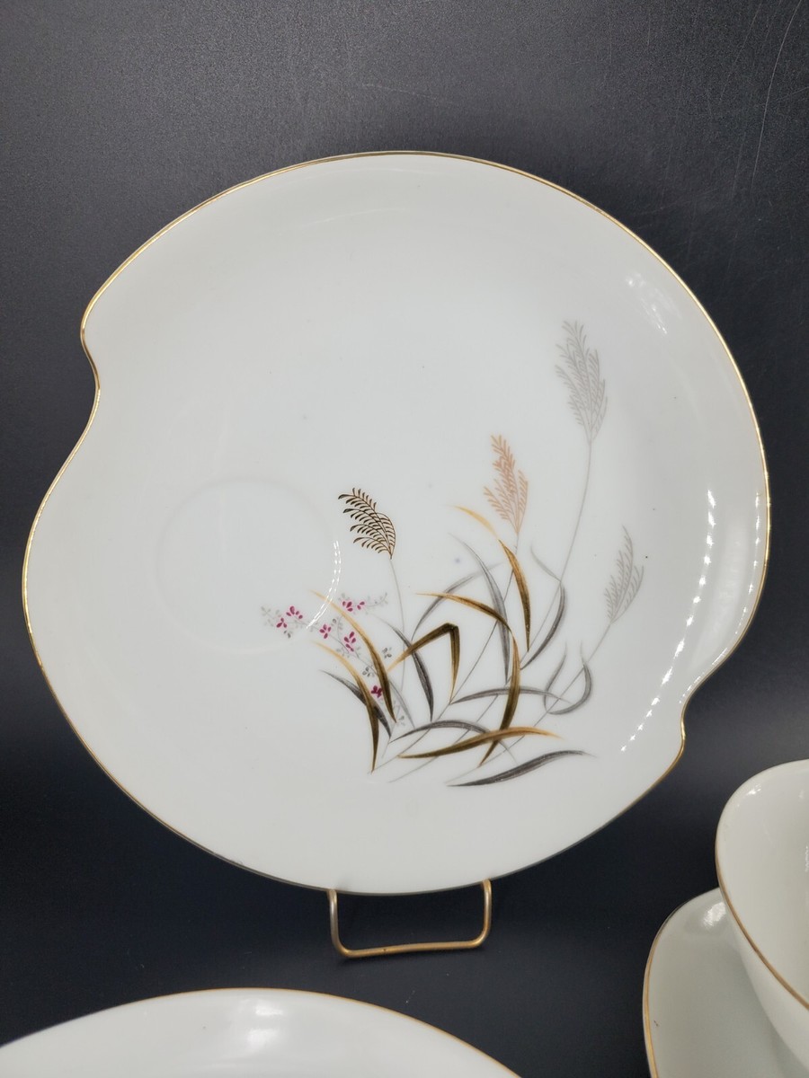 Vintage Summit Fine China Set of 6 Luncheon Plates & Cups, Dancing