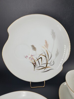 Vintage Summit Fine China Set of 6 Luncheon Plates & Cups, Dancing
