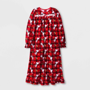 Girls Snoopy Peanut PJS Nightgown Christmas Sleepwear ...