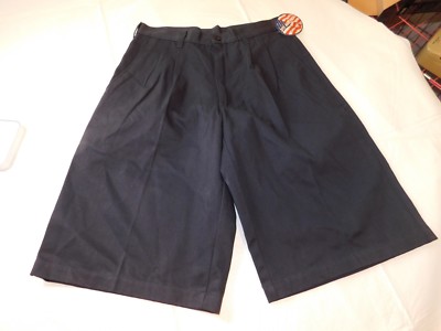 Fit America School Uniform Shorts Mens 29 Navy Blue CC6640 Pleated Front  NWT