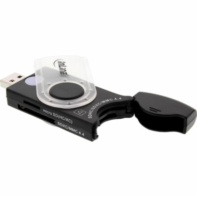 USB 3.0 Mobile Card Reader mit 2 Laufwerken für SD SDHC SDXC microSD schwarz