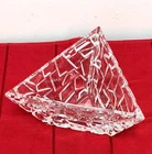 VTG Tiffany & Co Sierra Clear Cut Crystal Glass Triangular Candy Dish Bowl 3 in