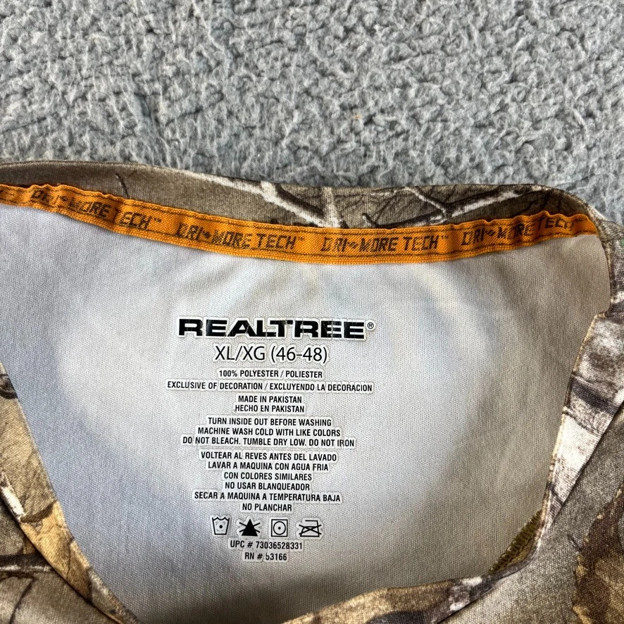 Realtree T Shirt Mens Extra Large Camo Pullover Xtra Forest Woodland Hunt Fish - Image 3 of 4