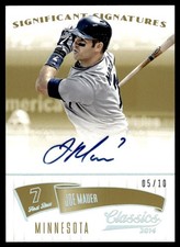 2014 Panini Classics Significant Signatures Gold Joe Mauer Auto 05/10 Minnesota