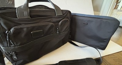 Tumi Alpha 2 Expandable Organizer Briefcase Bag 26141D2 & Laptop Sleeve $455