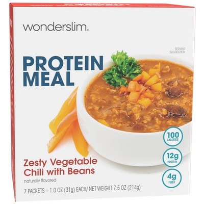 WonderSlim Protein Meal Zesty Vegetable Chili w/Beans 12g Protein 4g Fiber Gl...