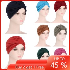 Muslim Women Chemo Cancer Cap Beanie Headband Turban Hat Hair Loss Bonnet Wrap