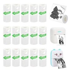 15 Rolls Mini Sticker Paper, Thermal Sticker Paper for Sticker Maker, Self-Ad...