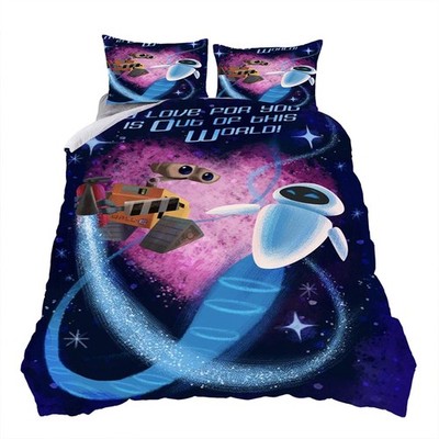 WALL.E Eve Bettwäsche Set-18 Anpassbar Bettbezug135x200 Kissenbezug80x80 Kinder