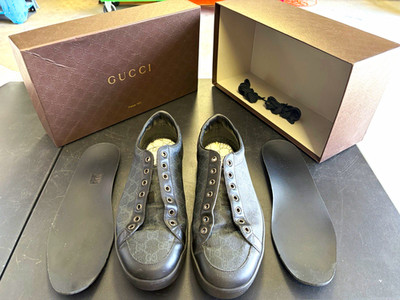 Gucci Brooklyn GG Supreme Canvas Low Black Grey Size 11G (11.5US) 325370