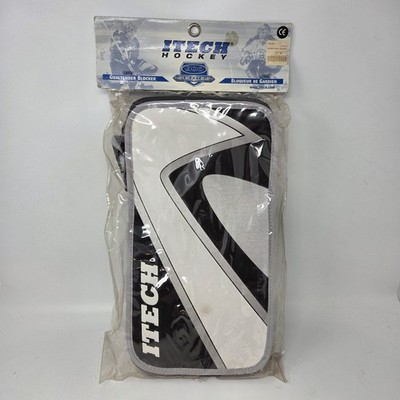 Vintage Itech Ice Hockey Goalie Blocker Large Right Canada Black White Open Box