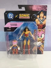DC x Sonic The Hedgehog Wave 2 AMY + WONDER WOMAN Jakks Pacific Action Figures🔥