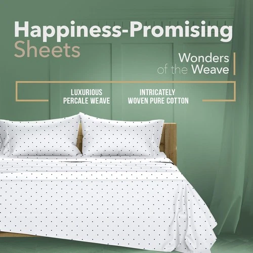 TEXAS LINEN CO. Cotton Percale Sheet Set - Thumbnail 4