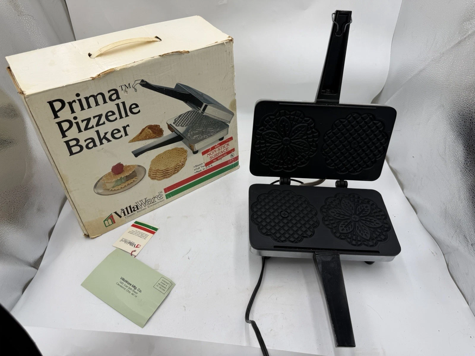 ✨✨✨✨Villaware Prima Pizzelle Baker Classic Italian Cookie Maker 5000-NS Clean✨✨✨