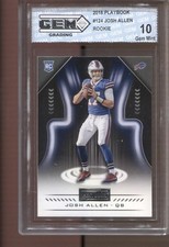 2018 Josh Allen Playbook #124 Gem Mint 10 RC Rookie Buffalo Bills