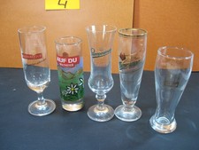 5x  Miniatur Biergläser,  Mini Sammelgläser z.B. Wernesgrüner , Staropramer