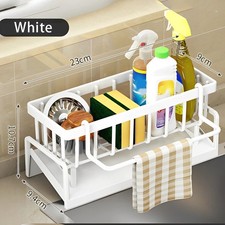 Kitchen Sink Caddy Basket Drain Rack Sponge Dishcloth Holder Storage Organizer