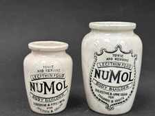 60616 Old Vintage Antique Printed Pot Jar Cream Jug Dairy Ironstone Numol Food