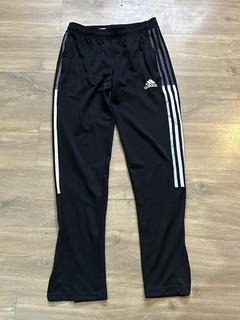 Boys Genuine Adidas Jogging Bottoms Age 13 14 In Black. Zip Legs And Pockets