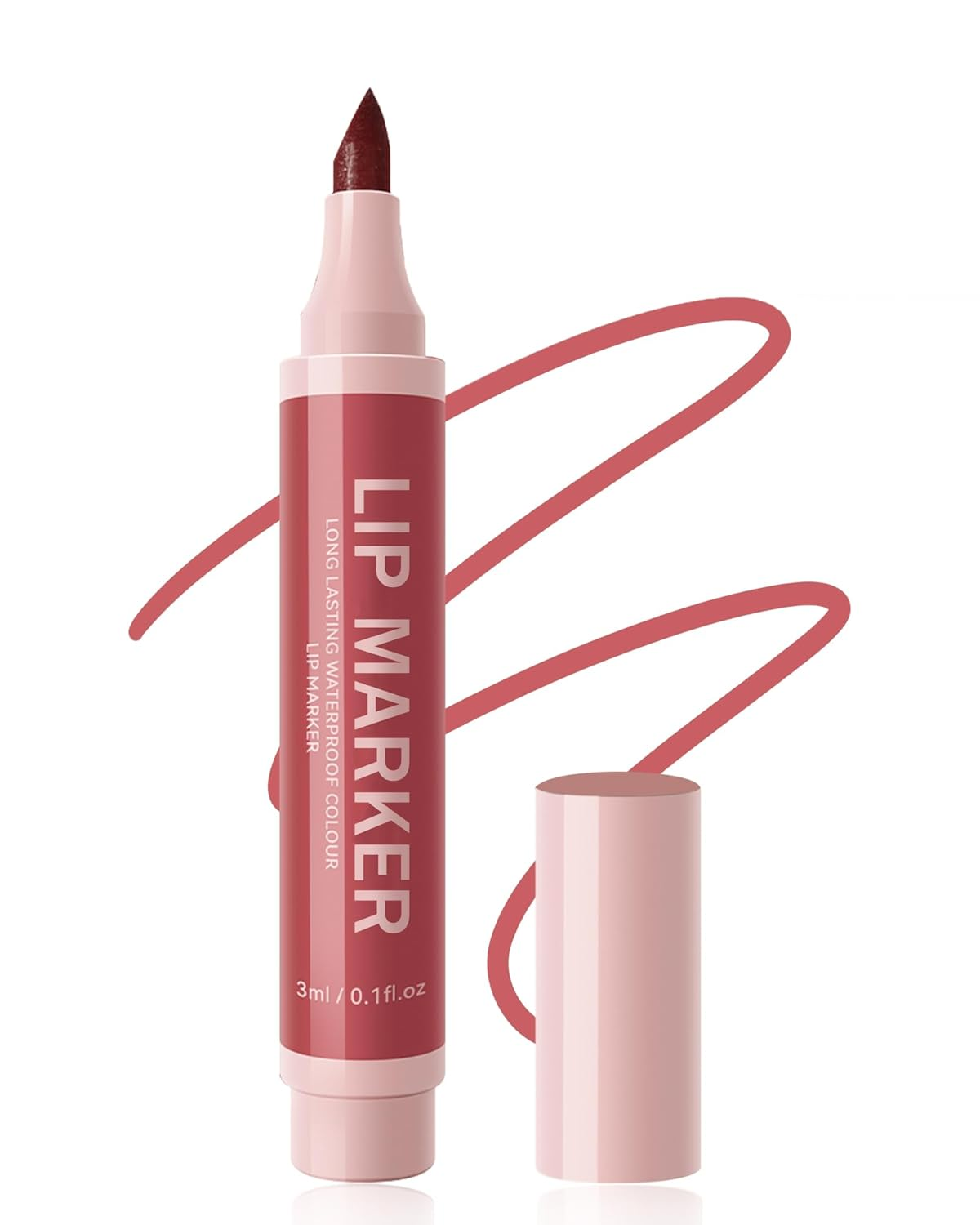 Rose Pink Hydrating Lip Liner Stain Pen Longlasting Waterproof